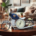 R BIKE TIME (Blue) – Motorcycle Metal Clock Stand
